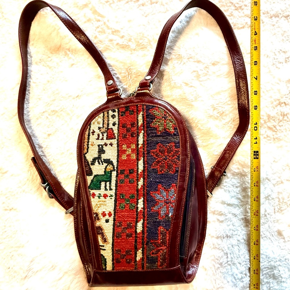 Brown Patterned Boho Women's Backpack - image 4